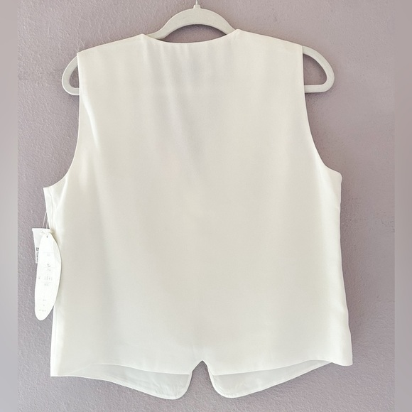 NWT‎ Veronika Maine White Blazer Vest European Summer Size 12 - Picture 8 of 8